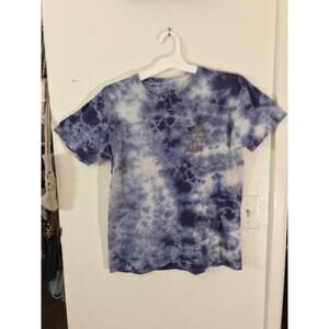 Tokes blue tie dye mushroom graphic short sleeve t-shirt